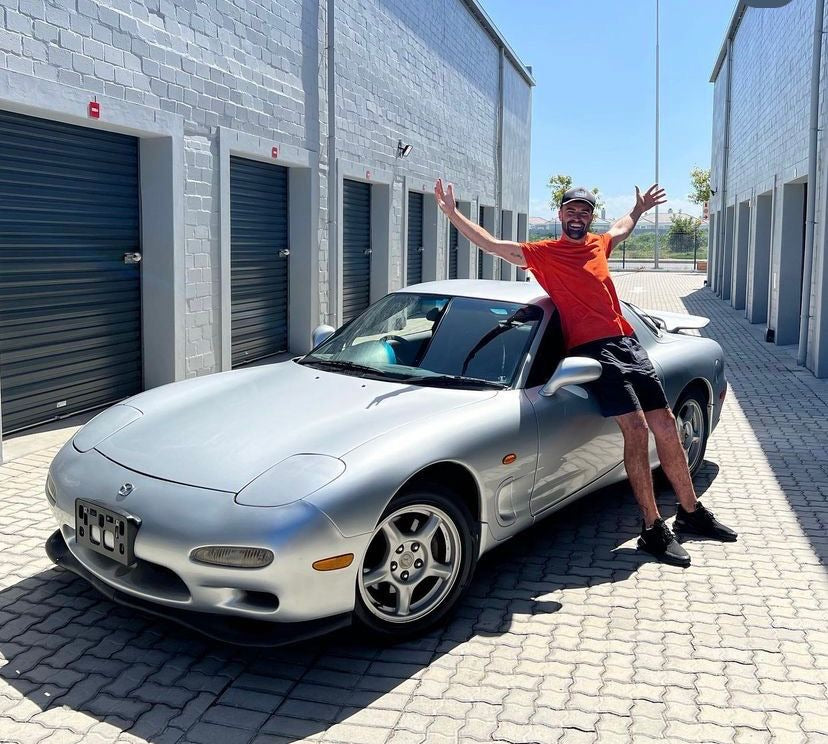 Silver Mazda RX-7 with an Inbound RHD specialist