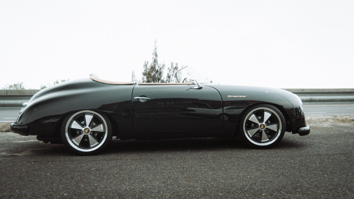 Black Porsche Speedster side profile