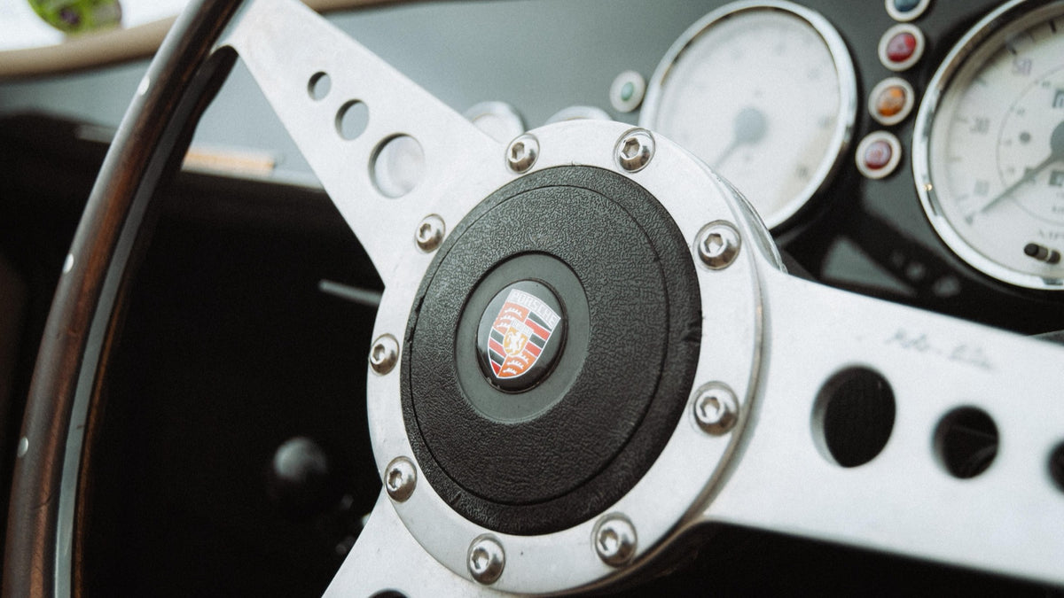 Porsche steering wheel detail