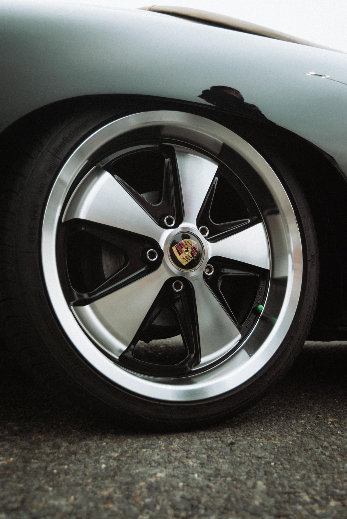 Classic Porsche wheel and body detail